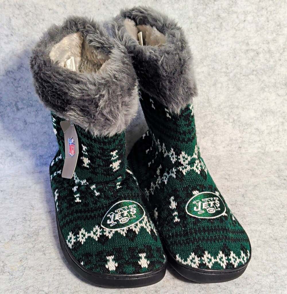 Forever Collectibles New York Jets NFL Women's Bootie Slippers L (9-10) NEW